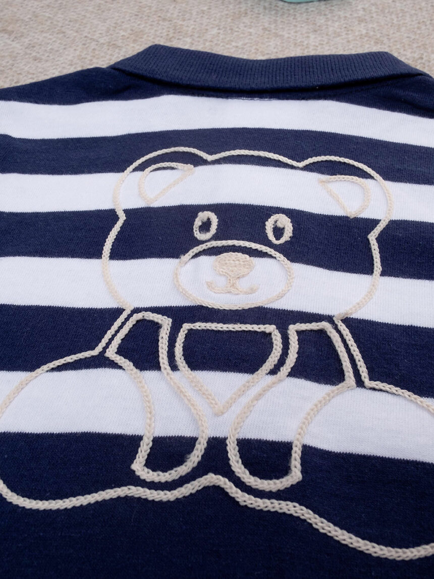 βρεφική μπλούζα πόλο ριγέ teddy για αγόρι - Prénatal