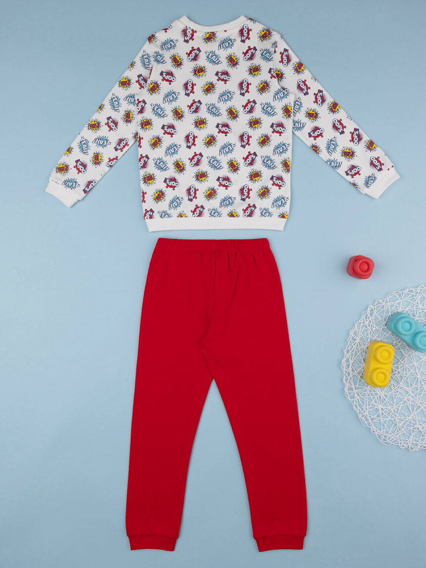 παιδική πιτζάμα λευκή/κόκκινη comics για αγόρι - Prénatal