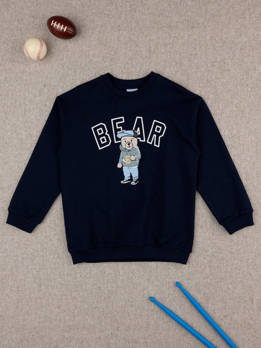 παιδική μπλούζα φούτερ μπλε bear για αγόρι - Prénatal