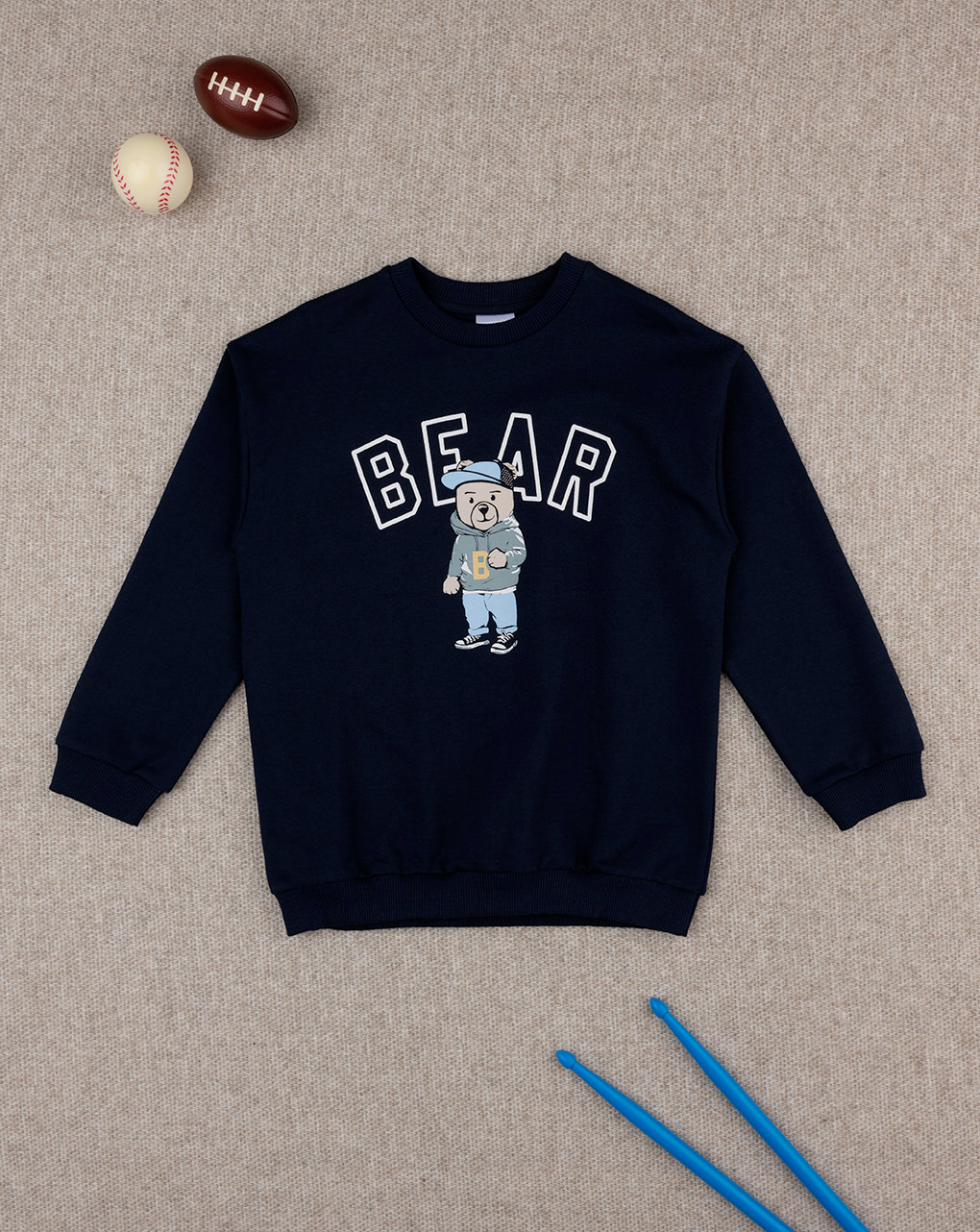 παιδική μπλούζα φούτερ μπλε bear για αγόρι