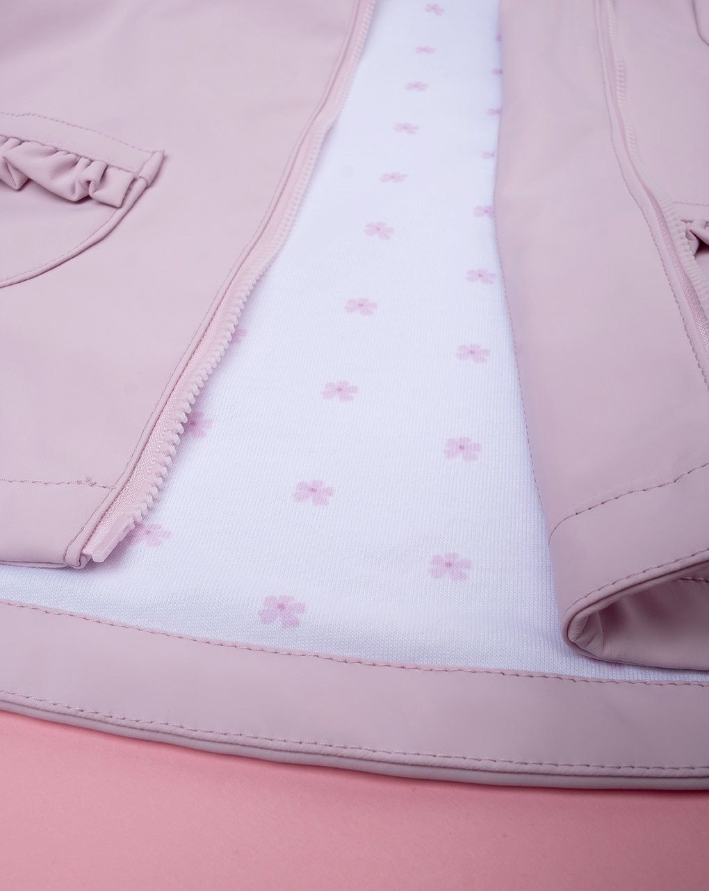 βρεφικό μπουφάν ροζ κερωμένο για κορίτσι - Prénatal