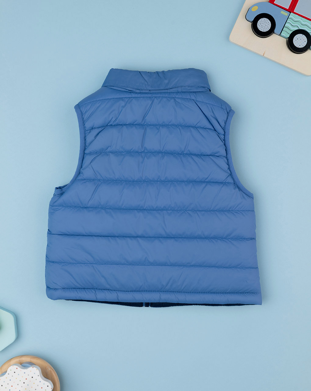 βρεφικό αμάνικο μπουφάν μπλε με δεινόσαυρο για αγόρι - Prénatal