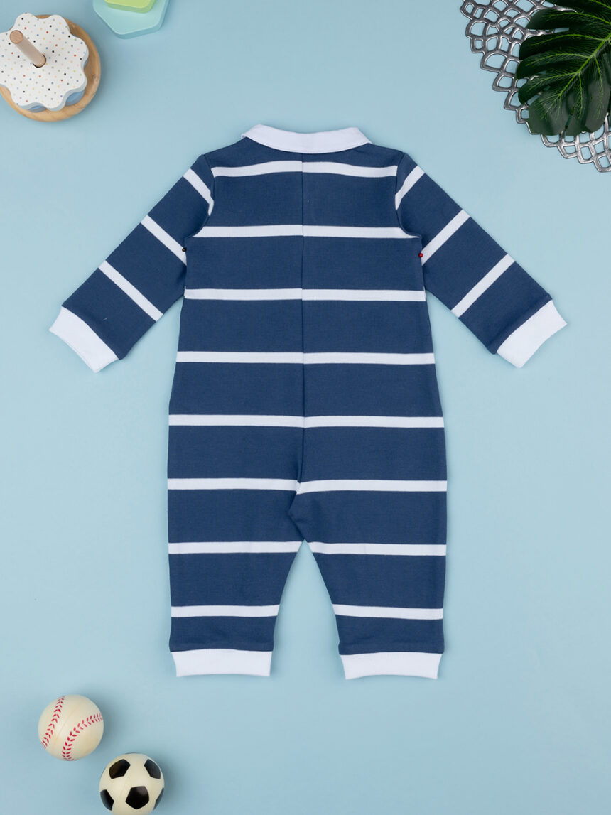 βρεφικό φορμάκι ριγέ μπλε/λευκό my bear για αγόρι - Prénatal