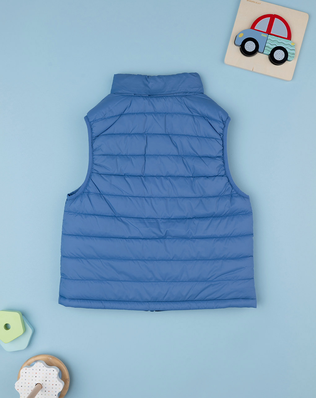 παιδικό αμάνικο μπουφάν μπλε με δεινόσαυρο για αγόρι - Prénatal