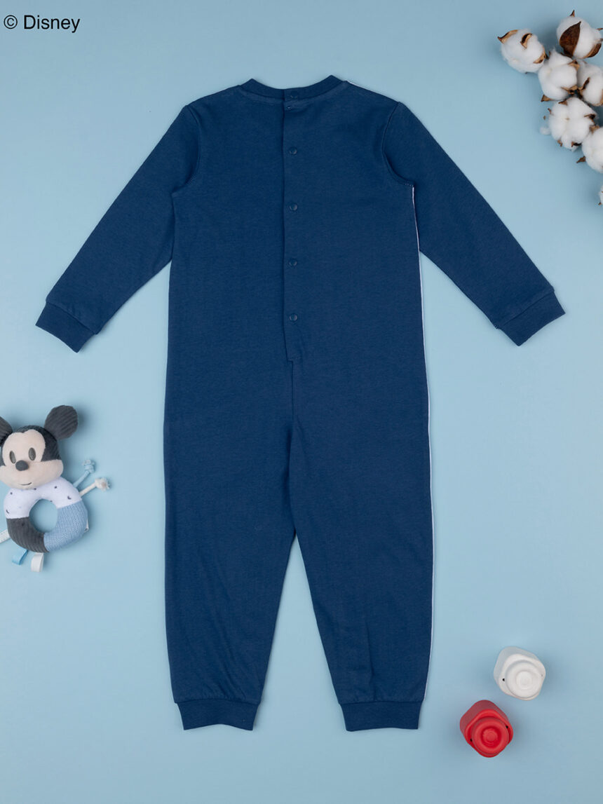 βρεφική ολόσωμη πιτζάμα λευκό/μπλε mickey για αγόρι - Prénatal
