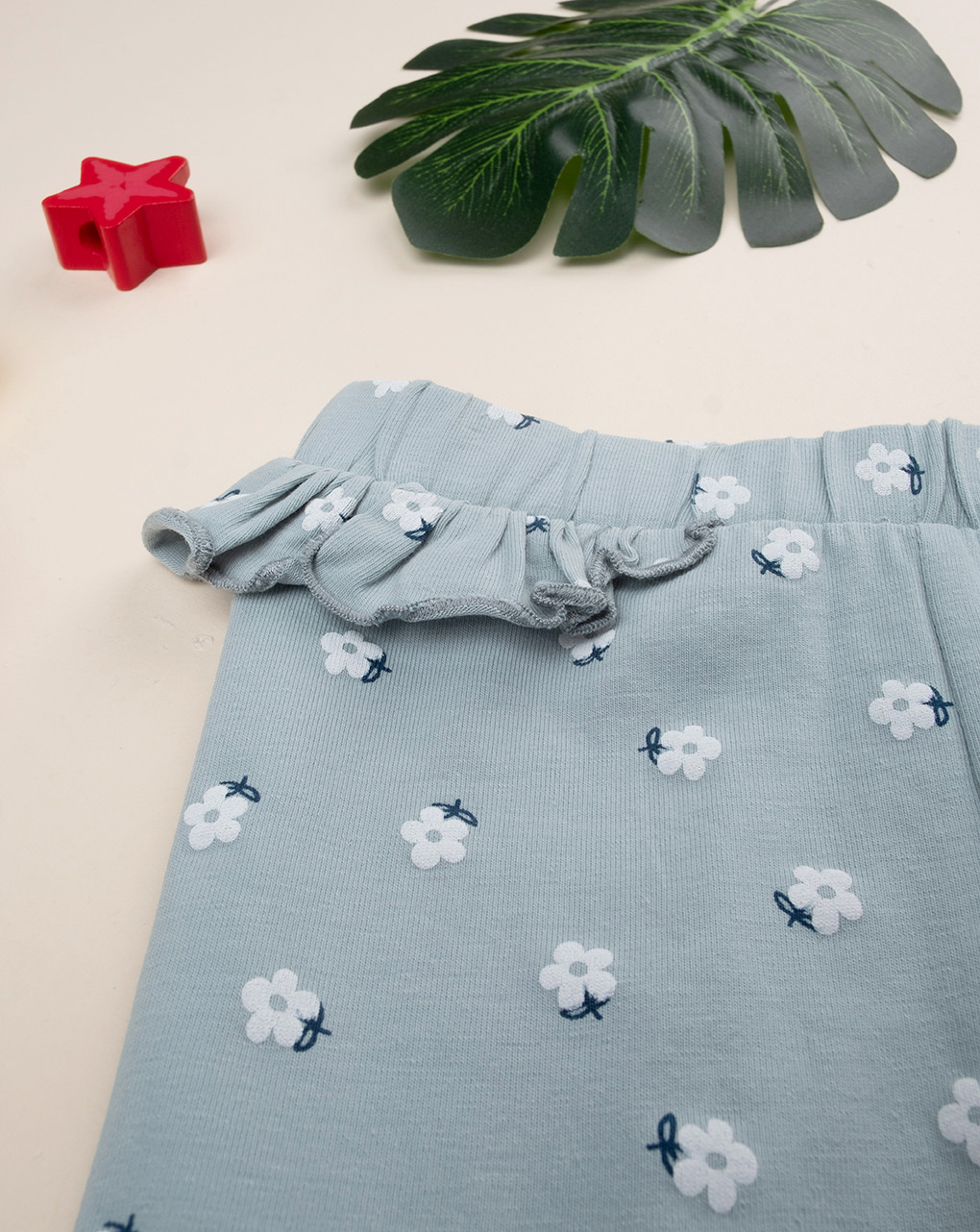 βρεφικό κολάν γκριζοπράσινο φλοράλ για κορίτσι - Prénatal