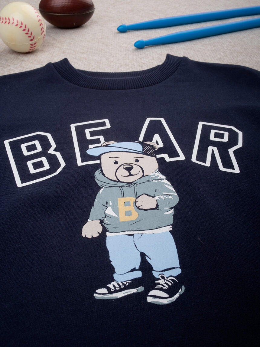 παιδική μπλούζα φούτερ μπλε bear για αγόρι - Prénatal