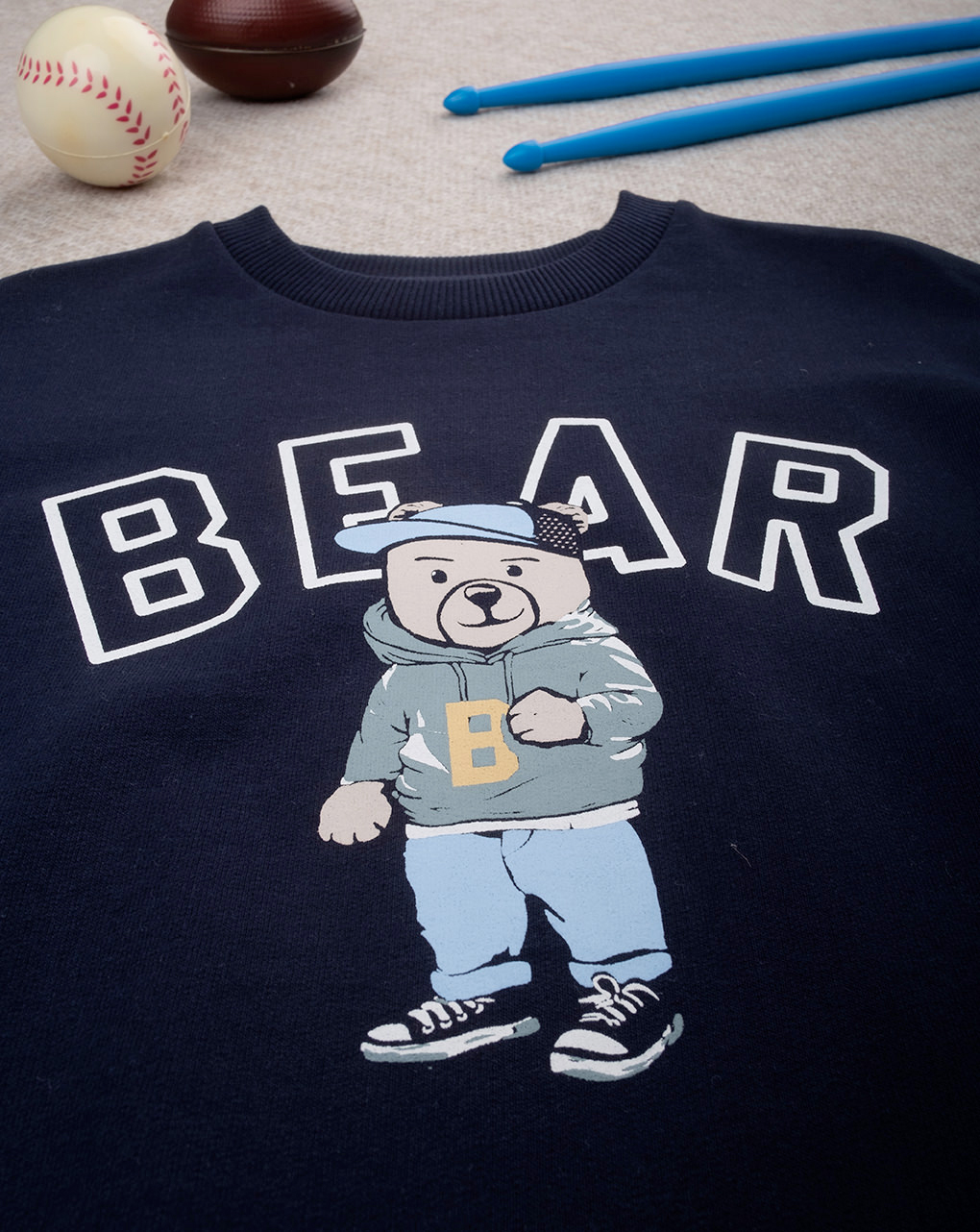 παιδική μπλούζα φούτερ μπλε bear για αγόρι - Prénatal