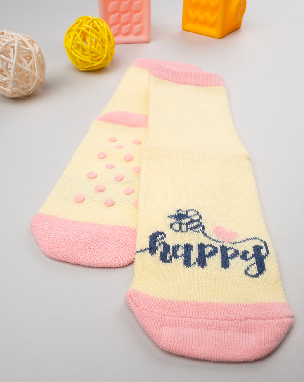 παιδικές αντιολισθητικές κάλτσες happy για κορίτσι - Prénatal