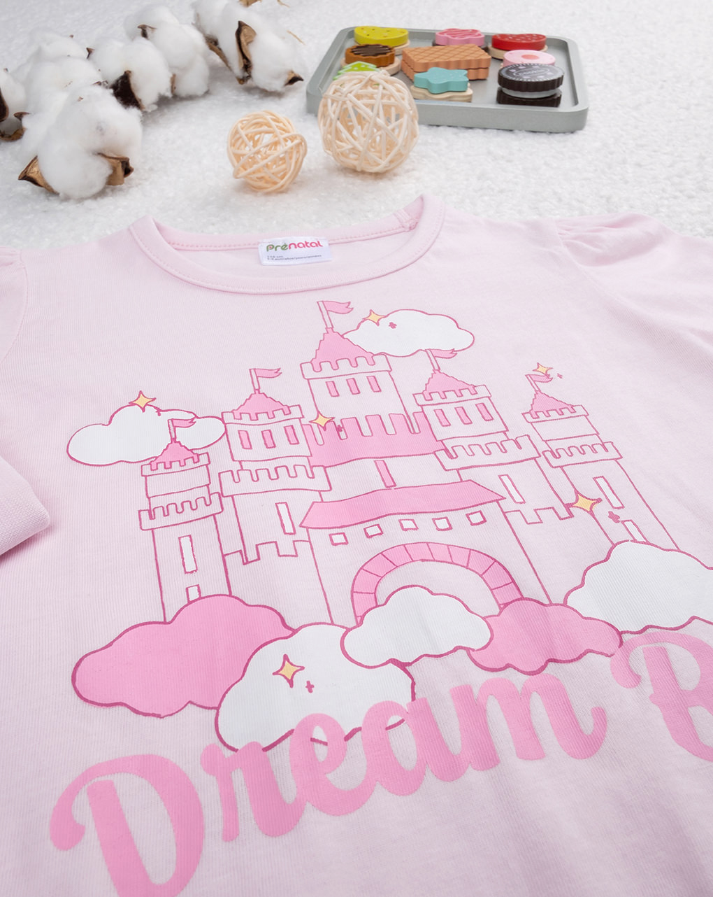 παιδική πιτζάμα ροζ/γκρι πύργος για κορίτσι - Prénatal