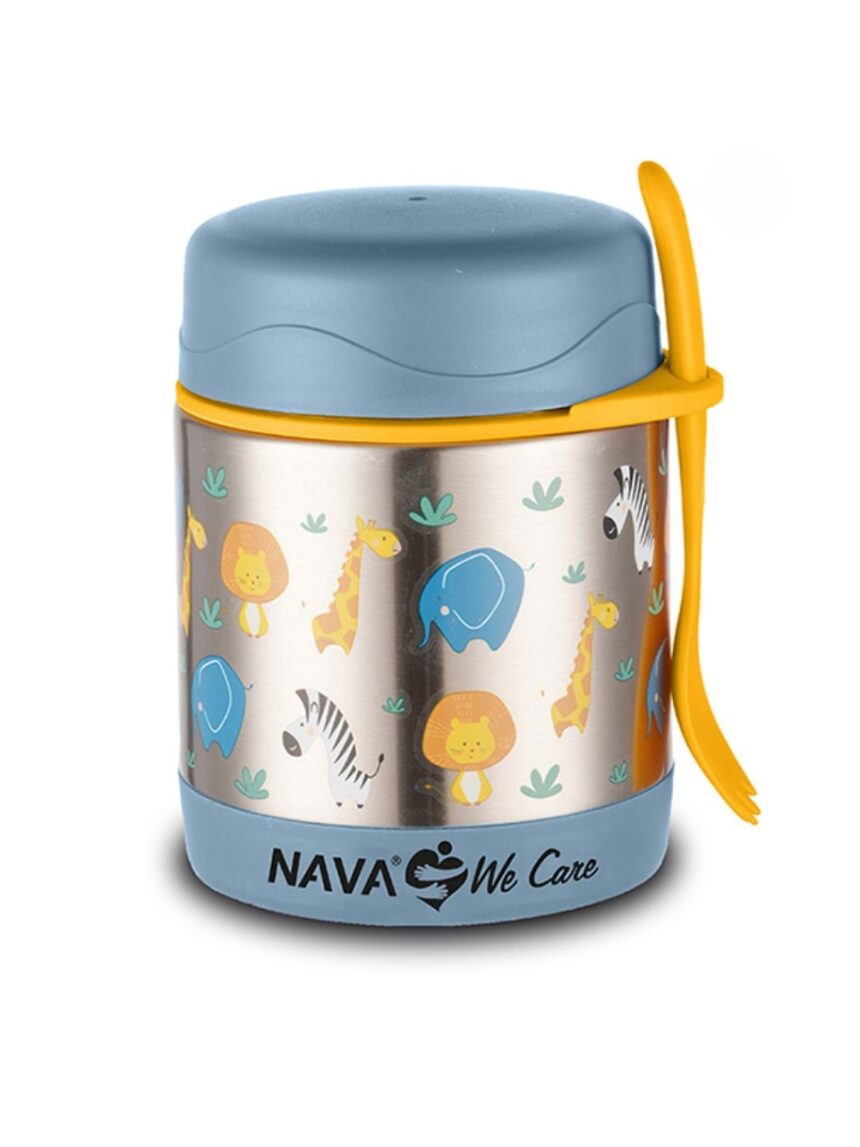 Nava παιδικό ισοθερμικό δοχείο φαγητού στρογγυλό "we care" 350ml blue 10-001-011 - Nava