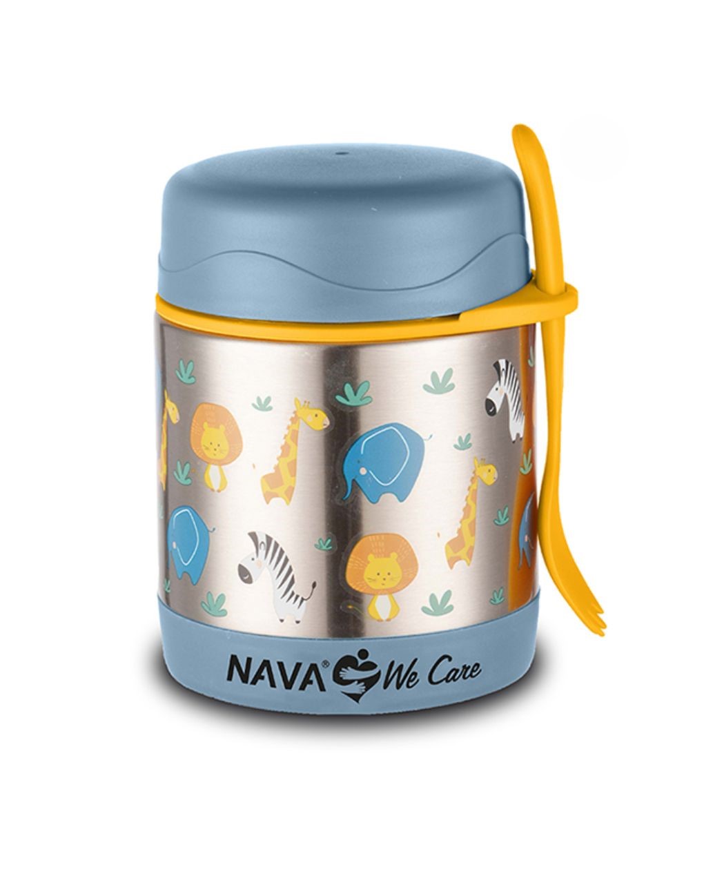 Nava παιδικό ισοθερμικό δοχείο φαγητού στρογγυλό "we care" 350ml blue 10-001-011 - Nava