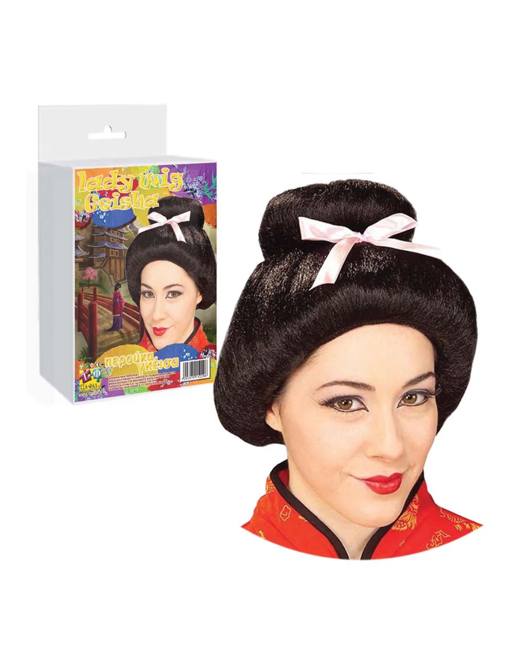 τσα-φαλ αποκριάτικη περούκα γιαπωνέζα γκέισα α5229