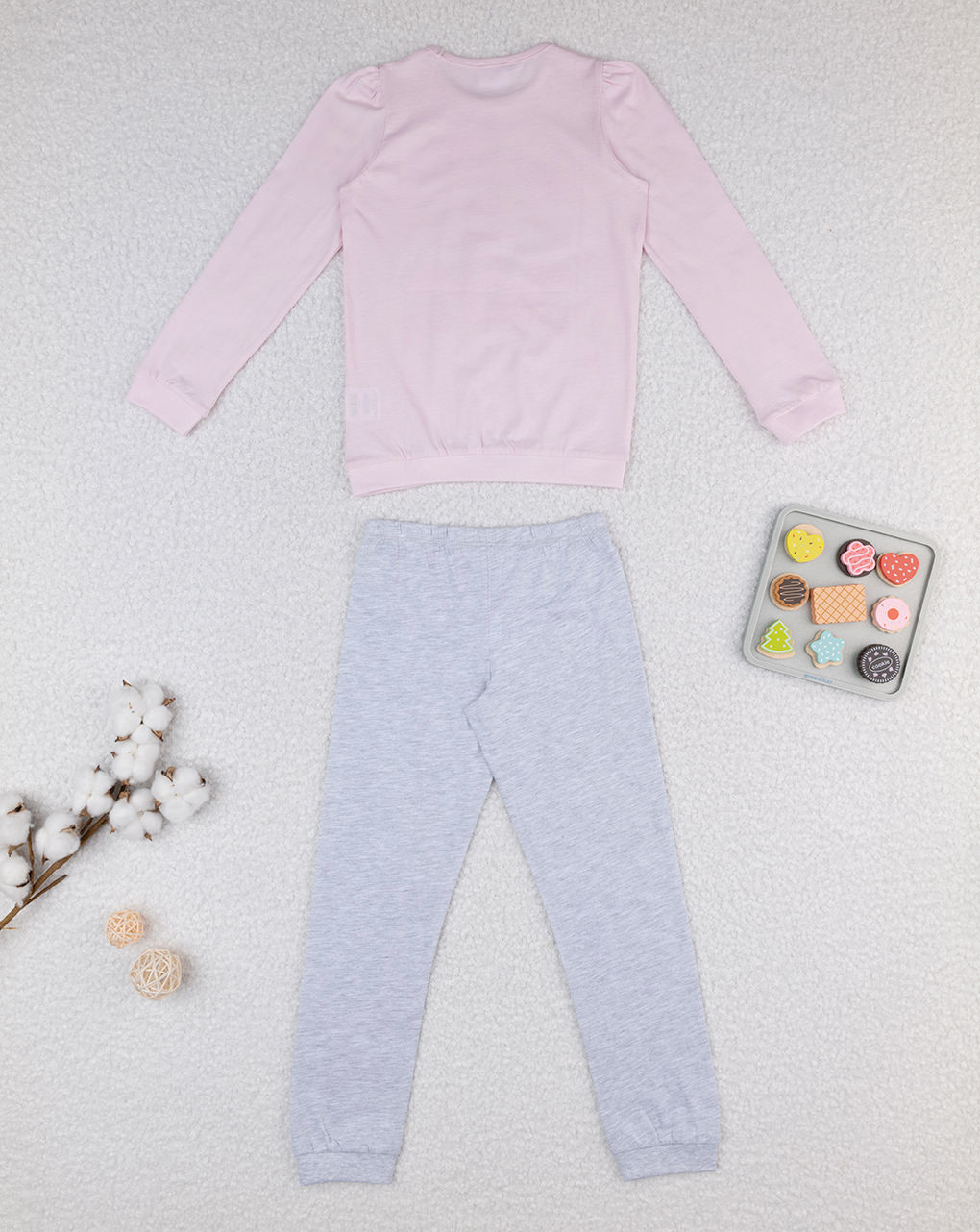 παιδική πιτζάμα ροζ/γκρι πύργος για κορίτσι - Prénatal