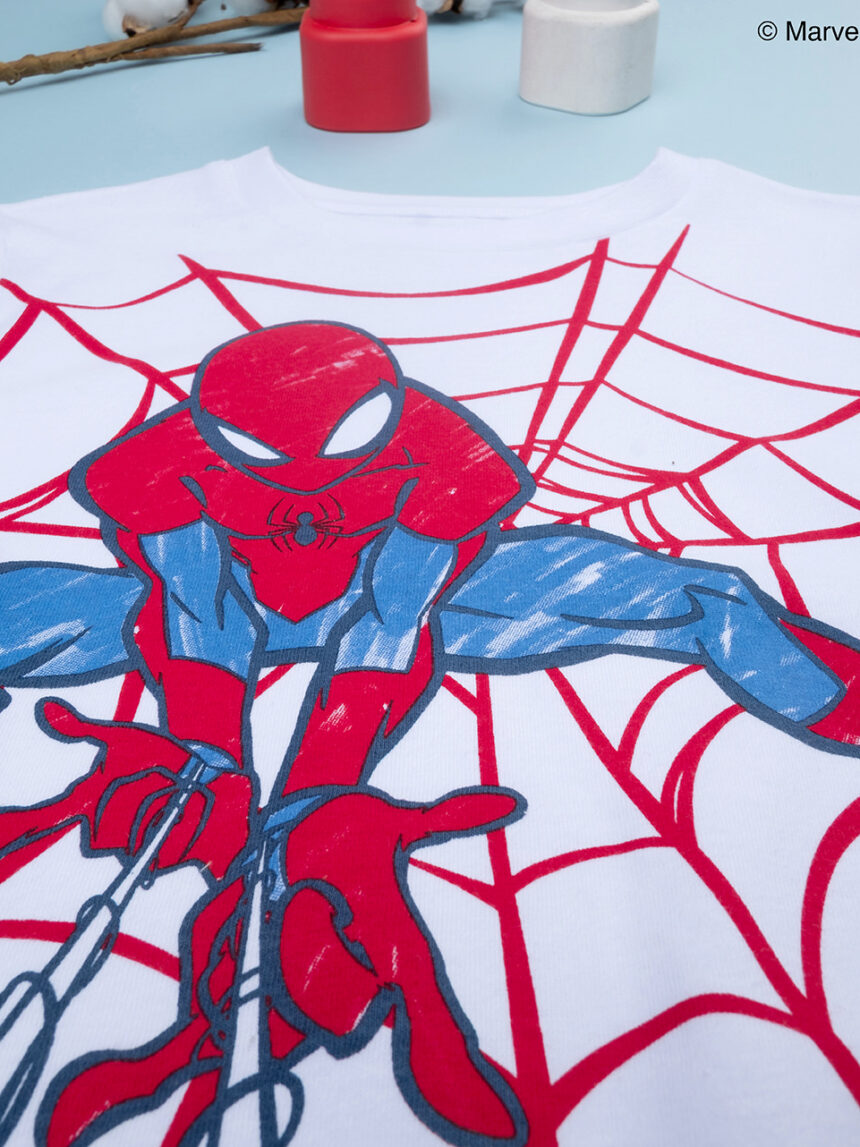 παιδική πιτζάμα λευκή/μπλε spiderman για αγόρι - Prénatal