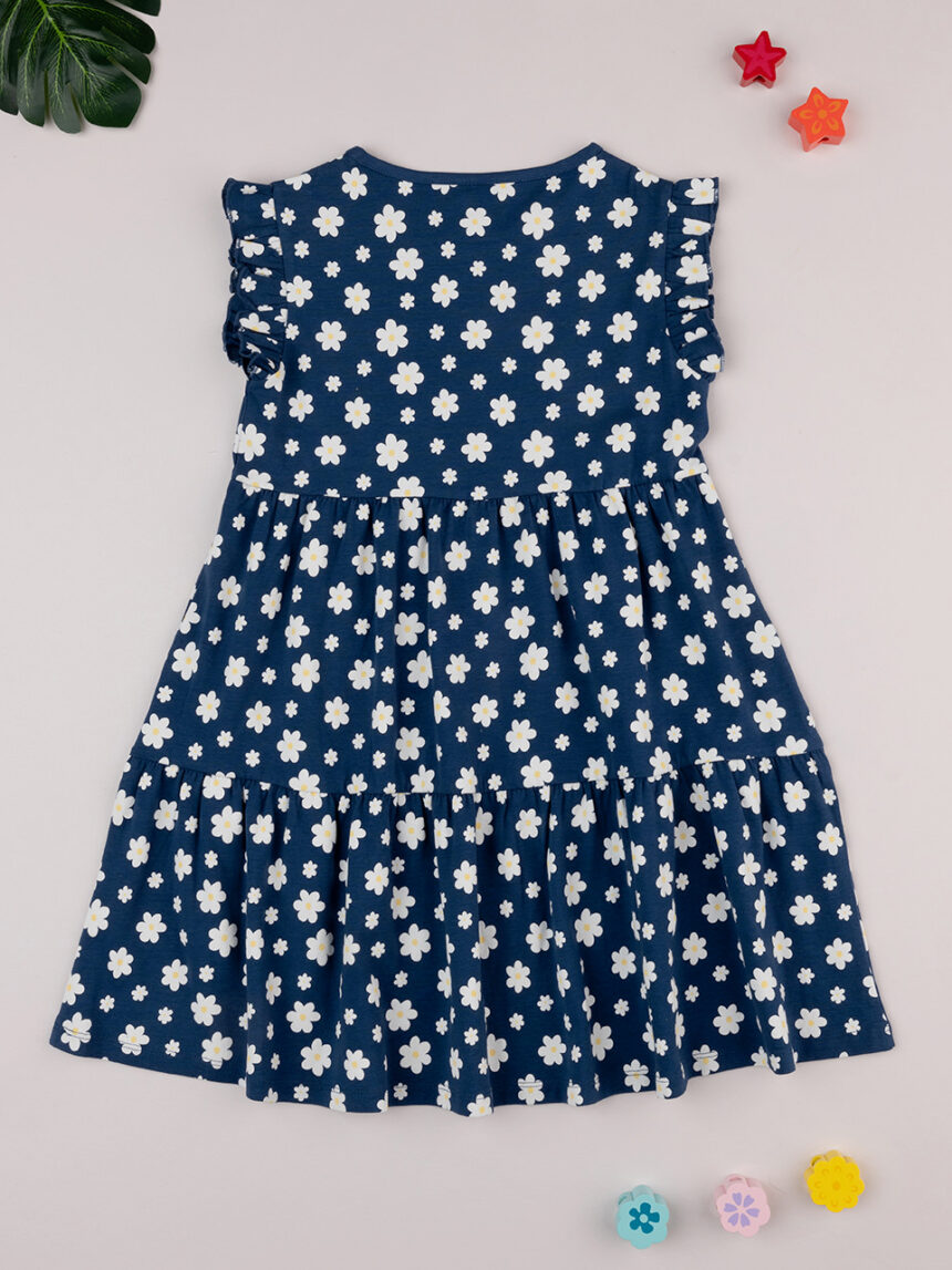 παιδικό φόρεμα μπλε με μαργαρίτες για κορίτσι - Prénatal