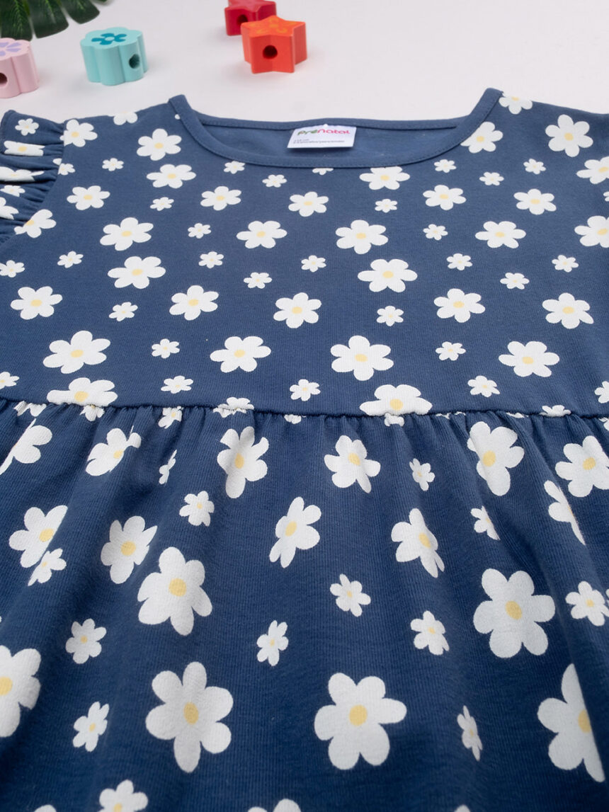 παιδικό φόρεμα μπλε με μαργαρίτες για κορίτσι - Prénatal