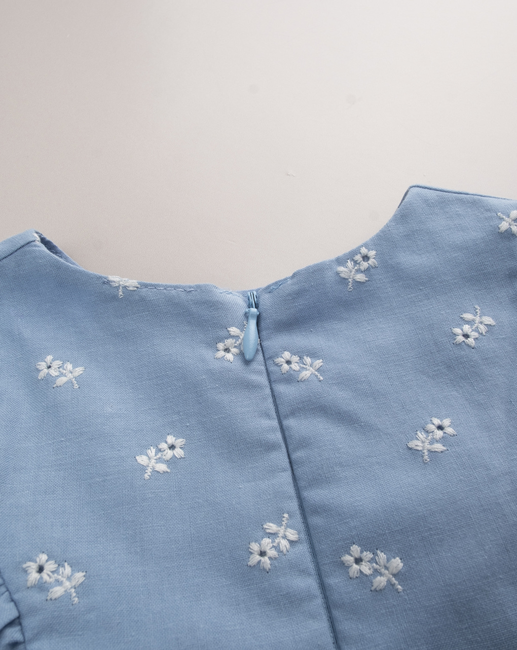 βρεφικό φόρεμα γαλάζιο φλοράλ premium για κορίτσι - Prénatal