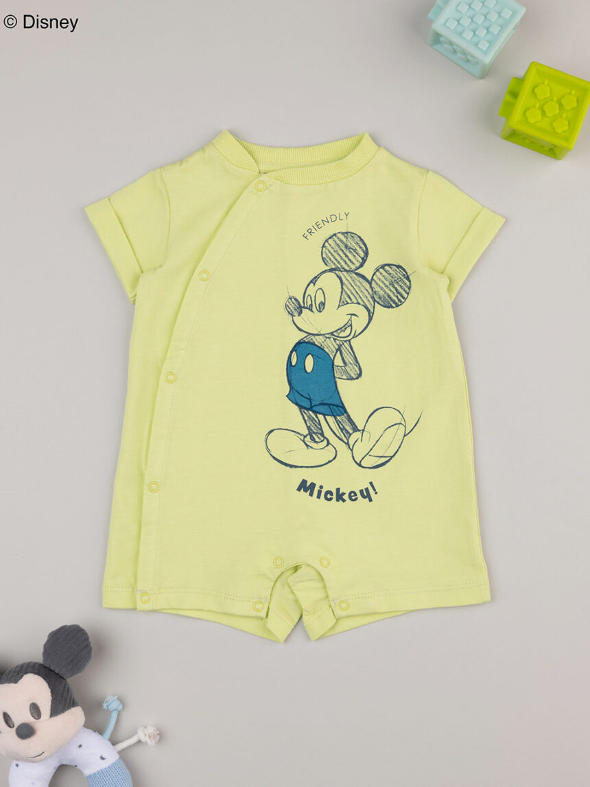 βρεφικό φορμάκι λαχανί με τον mickey για αγόρι - Prénatal