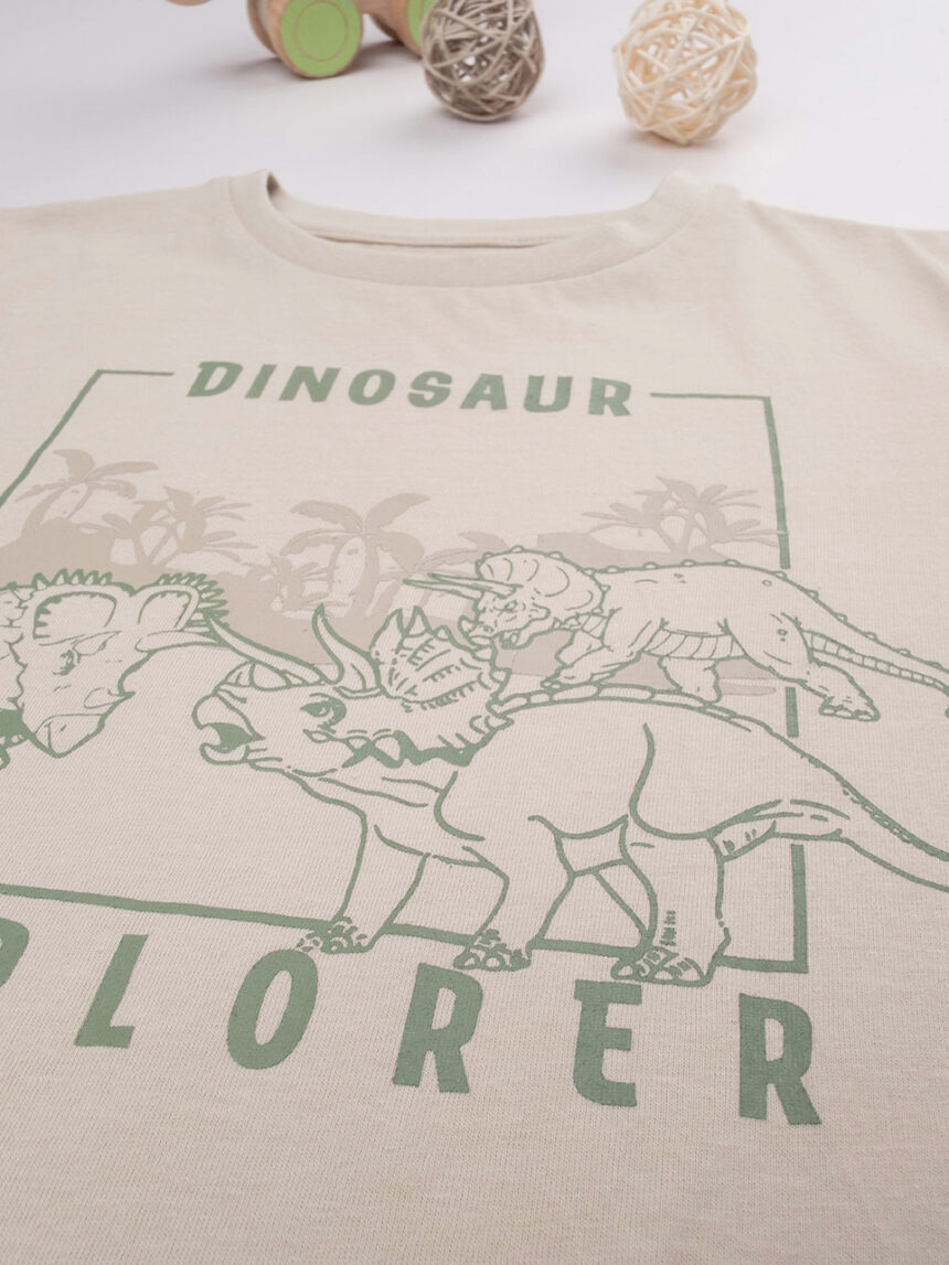 παιδικό t-shirt μπεζ με δεινόσαυρους για αγόρι - Prénatal