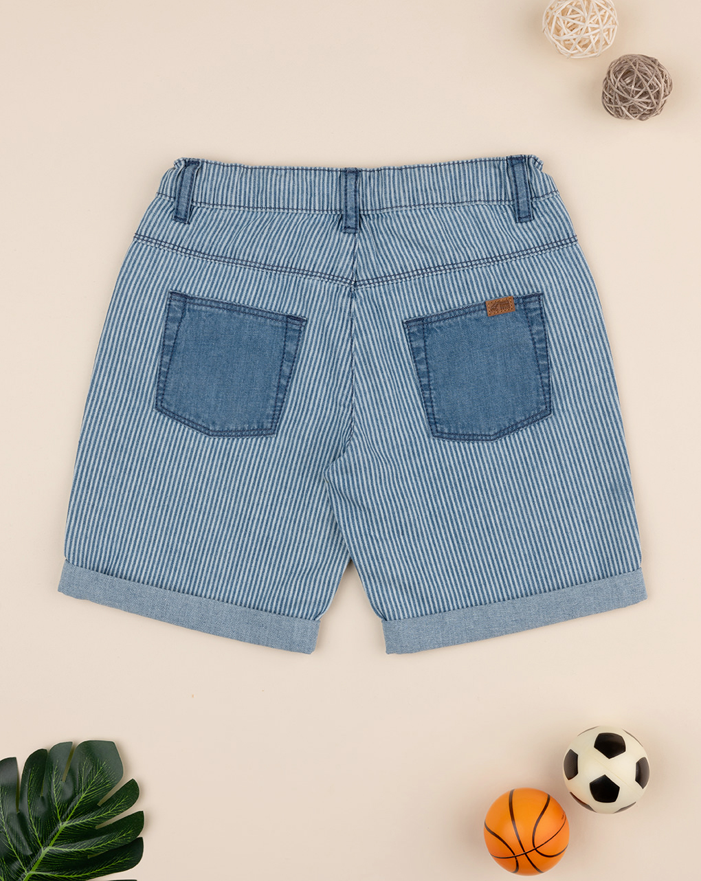 παιδικό σορτσάκι ριγέ μπλε/λευκό για αγόρι - Prénatal