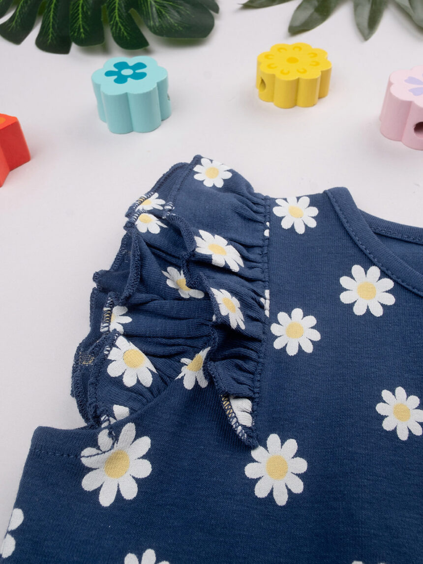 βρεφικό φόρεμα μπλε με μαργαρίτες για κορίτσι - Prénatal