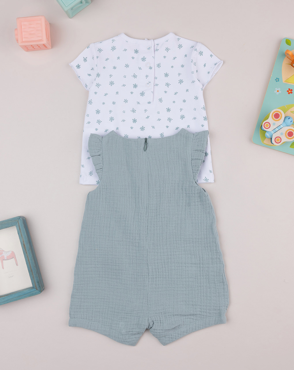 βρεφικό σετ t-shirt και σαλοπέτα μουσελίνα για κορίτσι - Prénatal