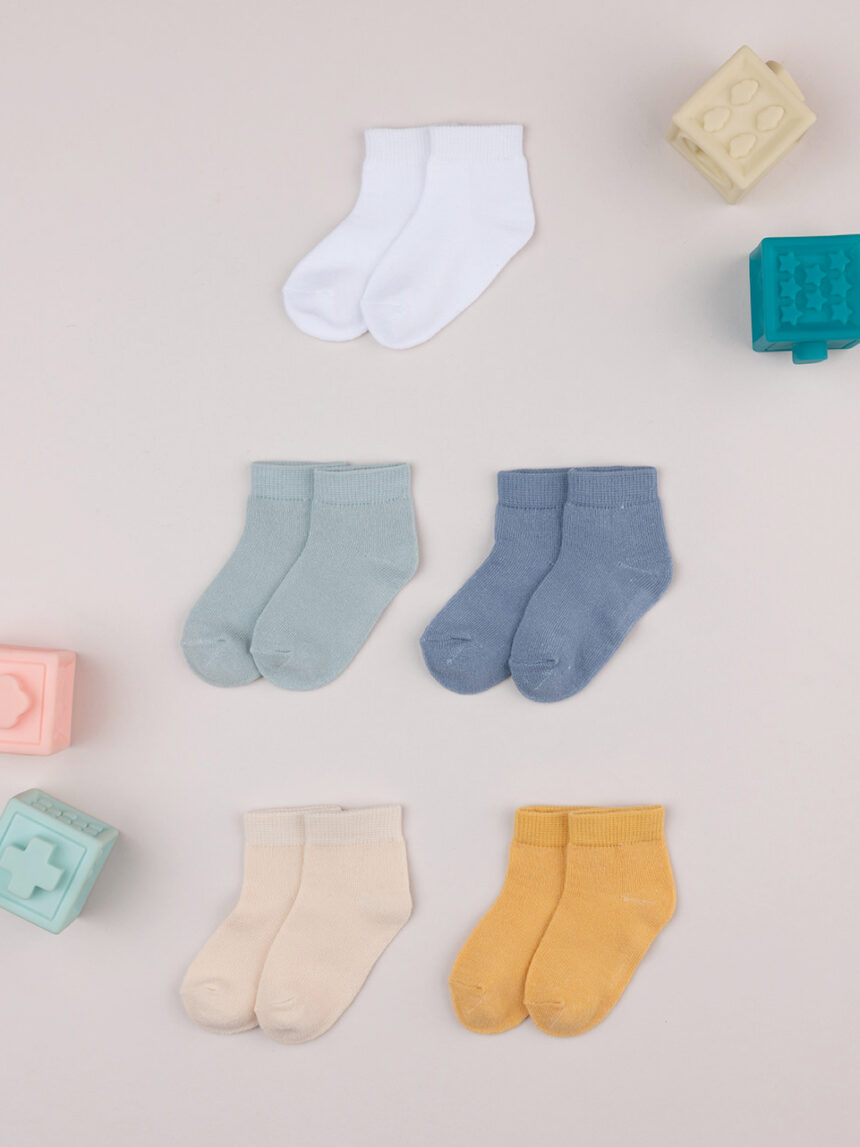 βρεφικά καλτσάκια πακέτο x5 πολύχρωμα για αγόρι - Prénatal