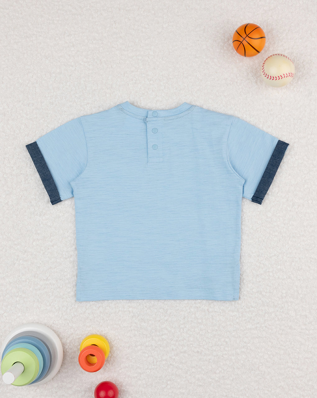 βρεφικό t-shirt γαλάζιο με τσέπη για αγόρι - Prénatal