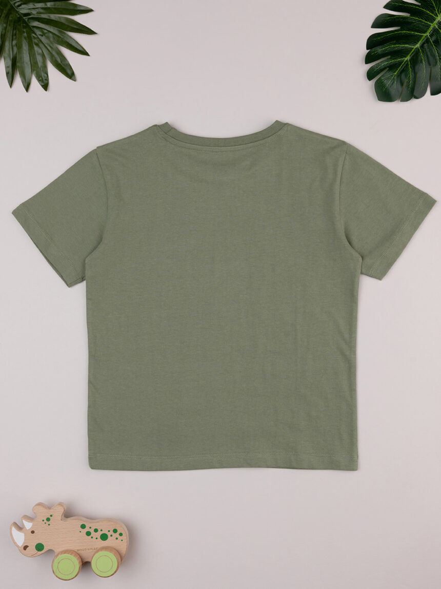 παιδικό t-shirt χακί με δεινόσαυρους για αγόρι - Prénatal