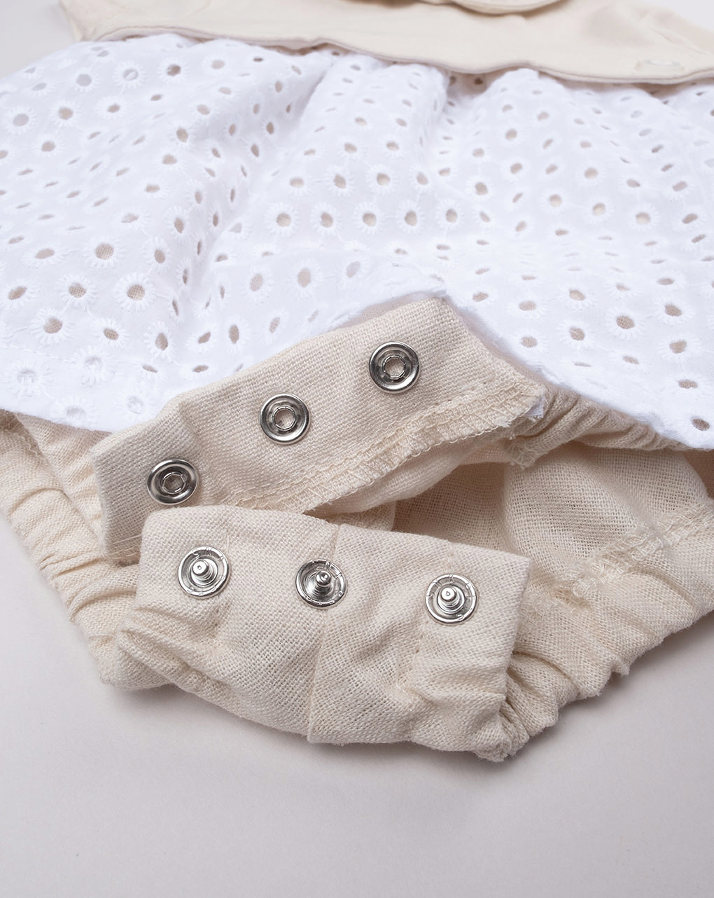 βρεφικό φόρεμα μπεζ/λευκό elegant για κορίτσι - Prénatal