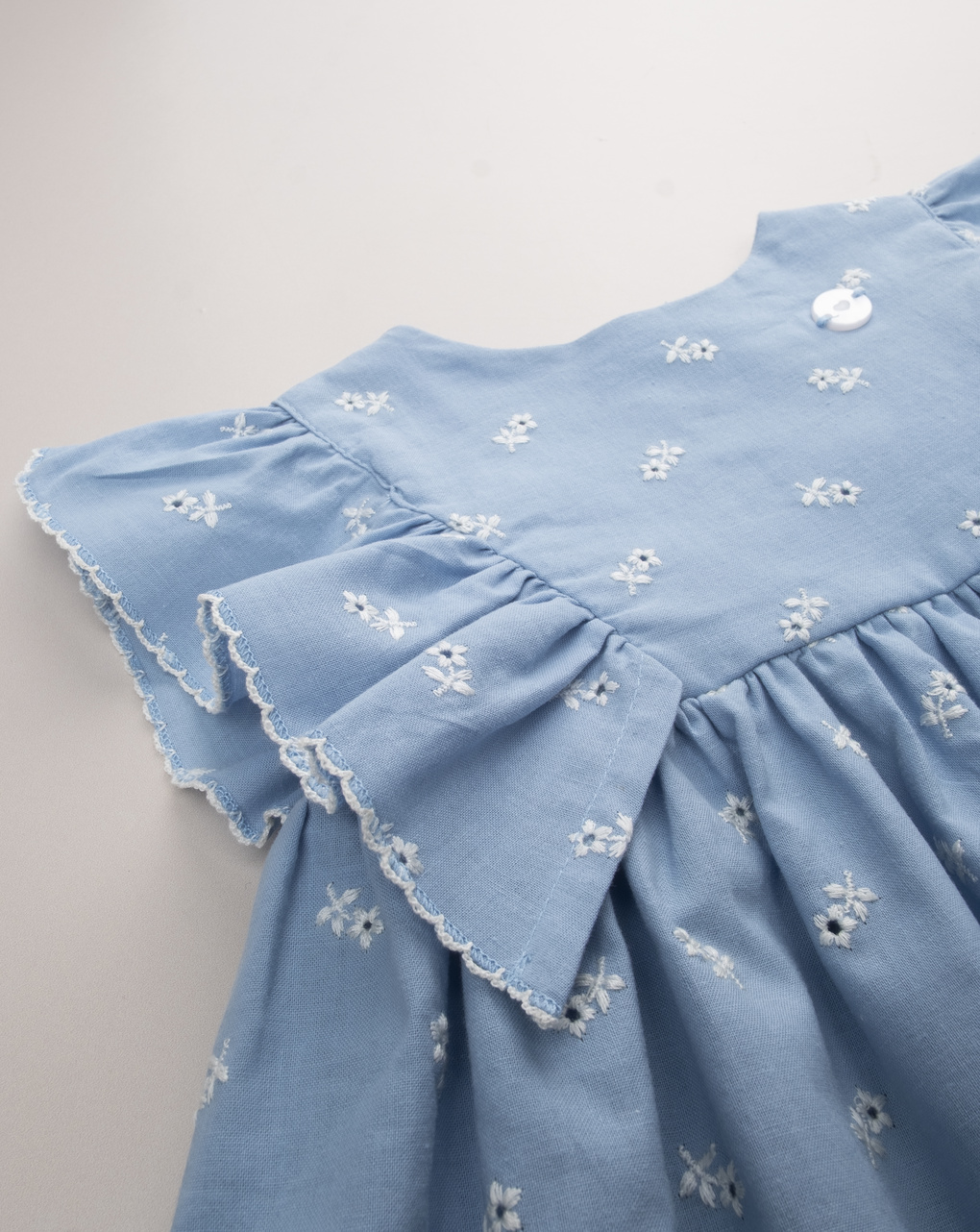 βρεφικό φόρεμα γαλάζιο φλοράλ premium για κορίτσι - Prénatal