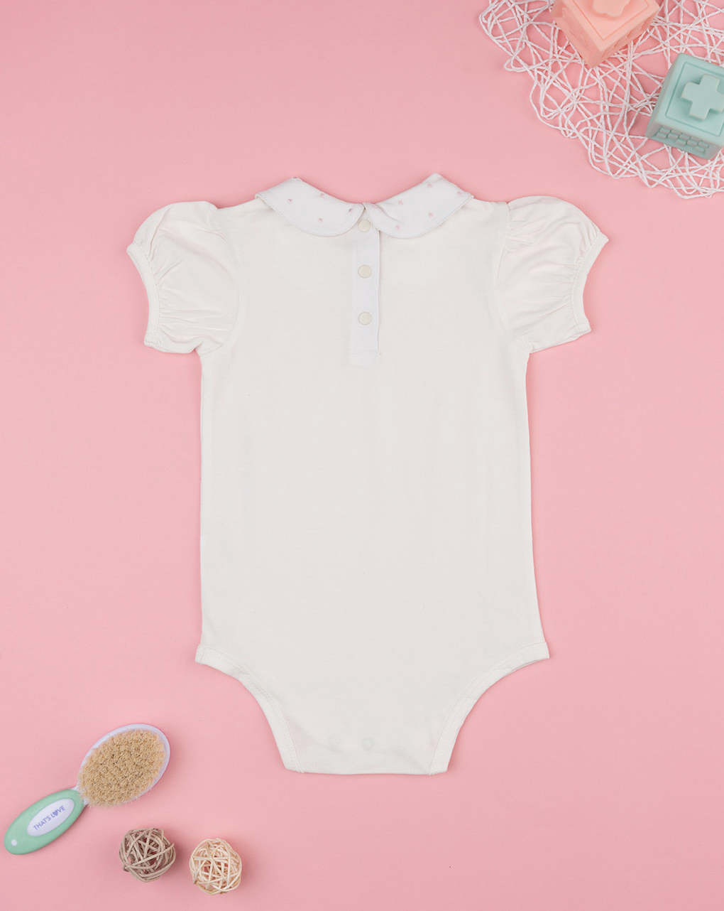 βρεφικό κορμάκι λευκό με κεντήματα elegant για κορίτσι - Prénatal
