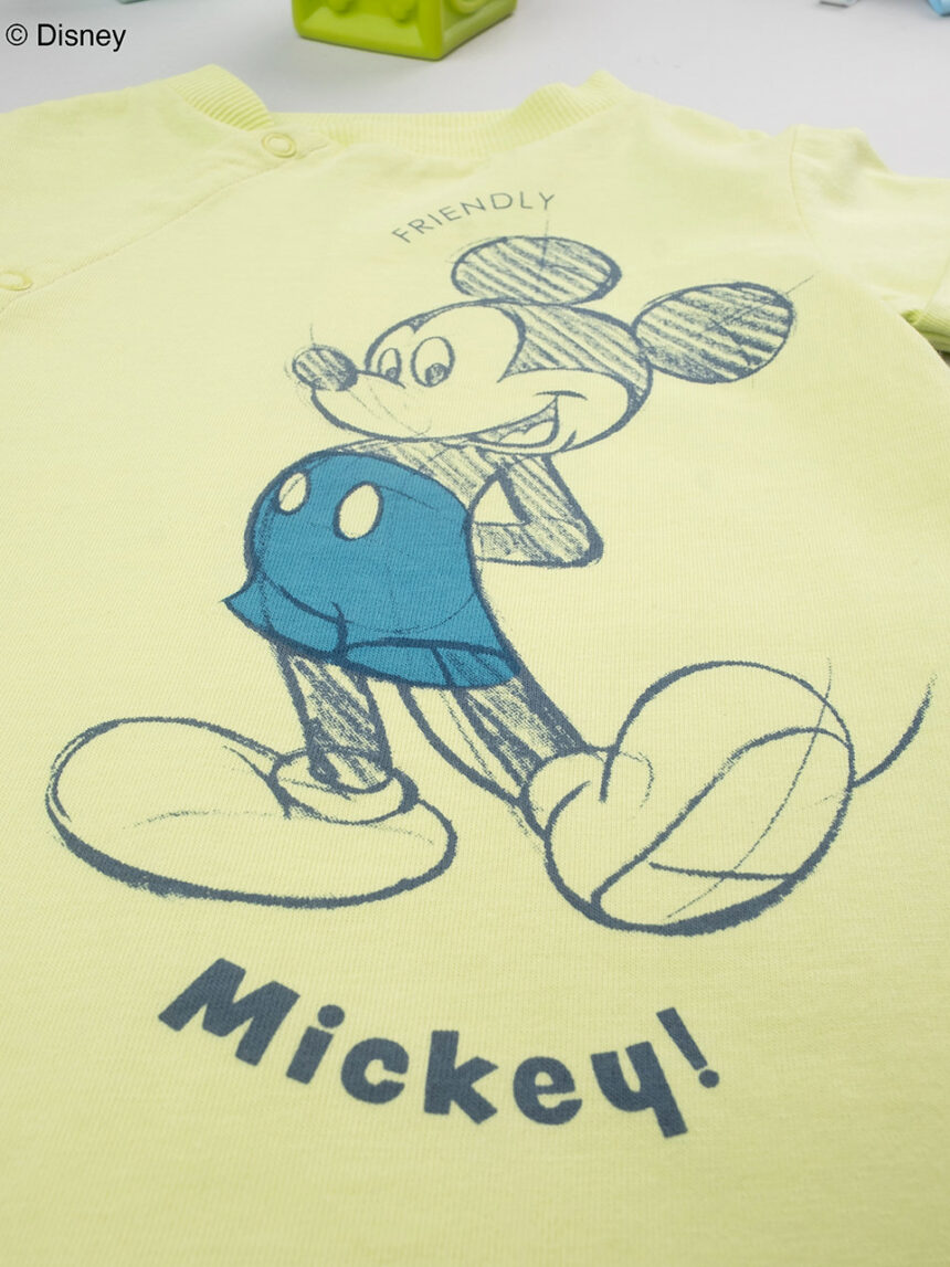 βρεφικό φορμάκι λαχανί με τον mickey για αγόρι - Prénatal