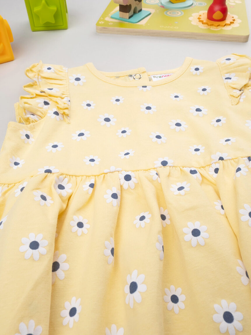βρεφικό φόρεμα κίτρινο με μαργαρίτες για κορίτσι - Prénatal