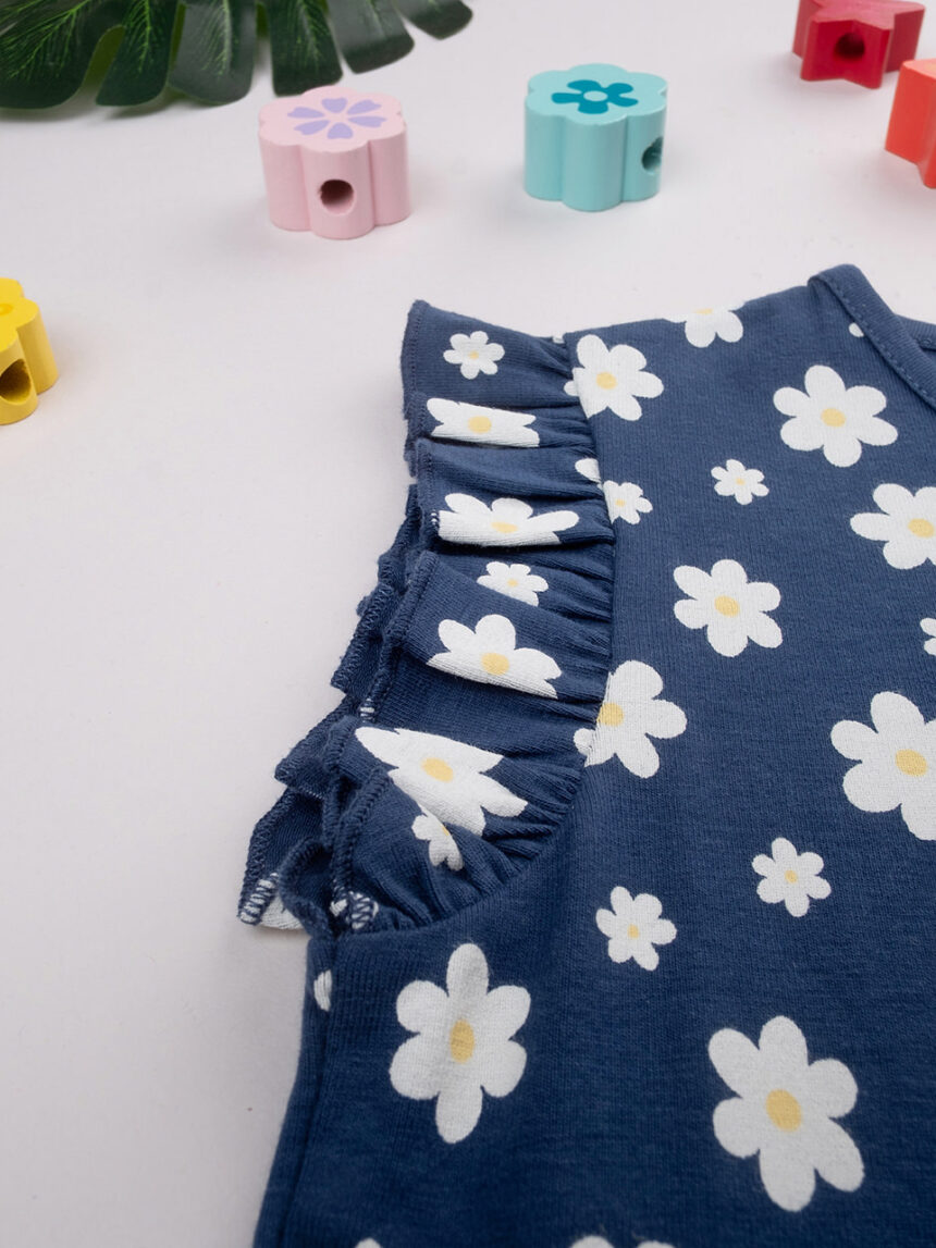 παιδικό φόρεμα μπλε με μαργαρίτες για κορίτσι - Prénatal