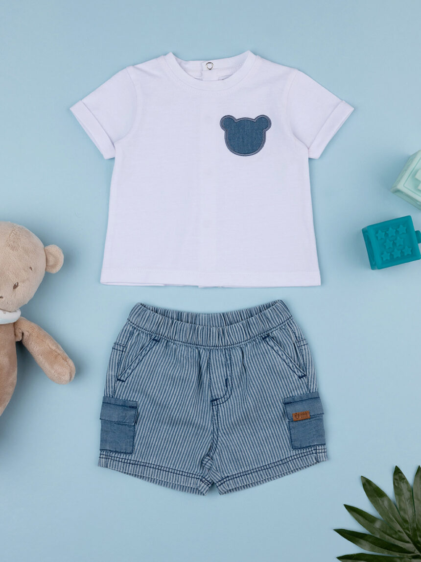 βρεφικό σετ t-shirt και σορτσάκι denim για αγόρι - Prénatal