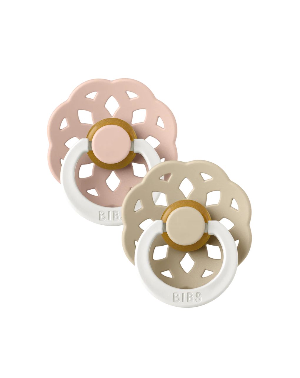 Bibs σετ πιπίλες 2τμχ boheme glow (0-6m) blush/vanilla 230123 - BIBS