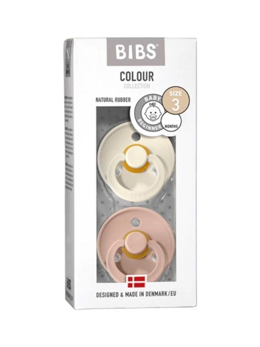 Bibs colour πιπίλες καουτσούκ 2τμχ 18m+ ivory/blush 12.130253 - BIBS