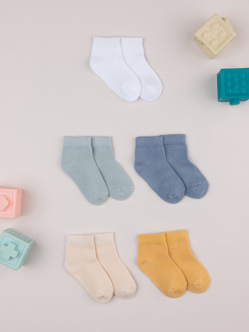 βρεφικά καλτσάκια πακέτο x5 πολύχρωμα για αγόρι - Prénatal