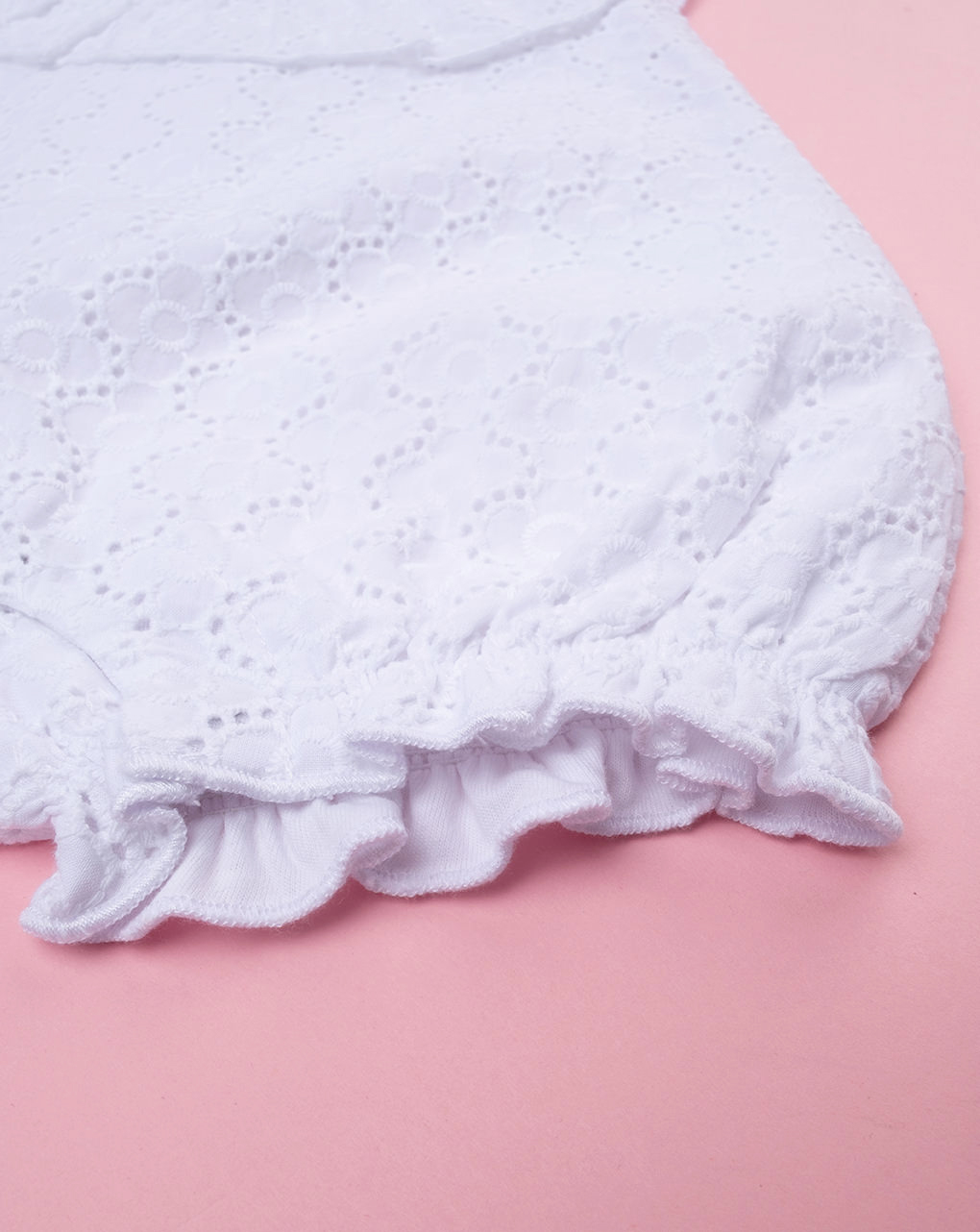 βρεφικό φορμάκι λευκό δαντέλα sangallo για κορίτσι - Prénatal
