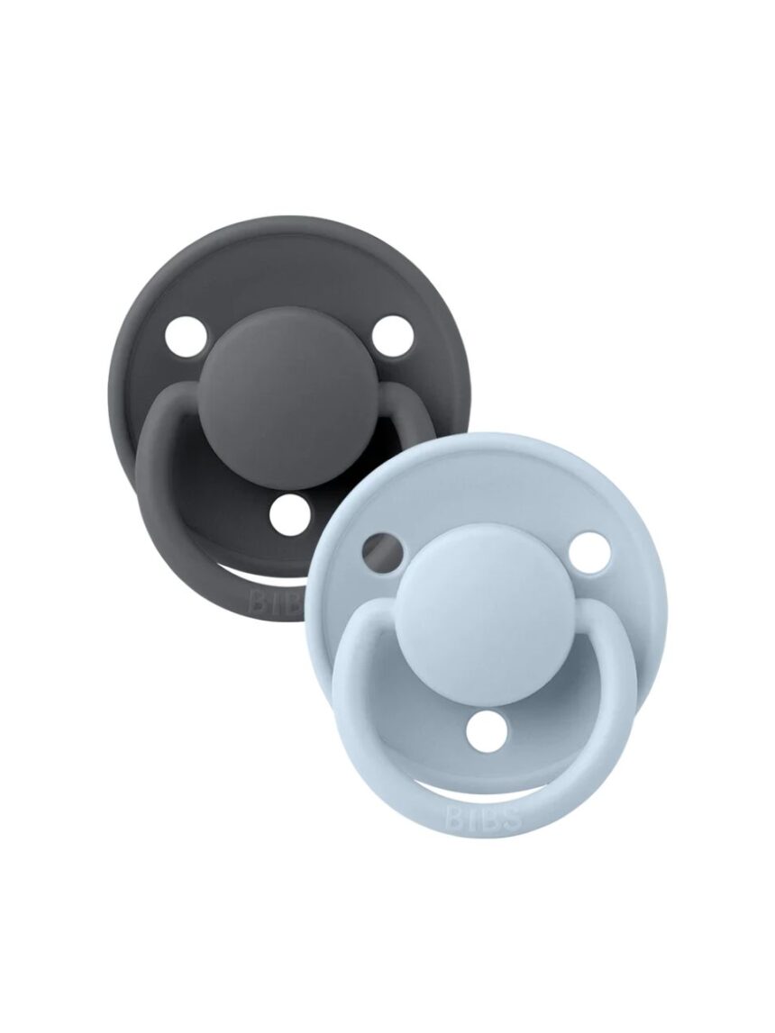 Bibs de lux πιπίλες σιλικόνης 2τμχ 0-36m iron/baby blue 150212 - BIBS