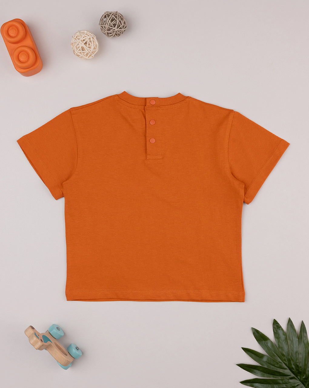 βρεφικό t-shirt πορτοκαλί με δεινόσαυρο για αγόρι - Prénatal