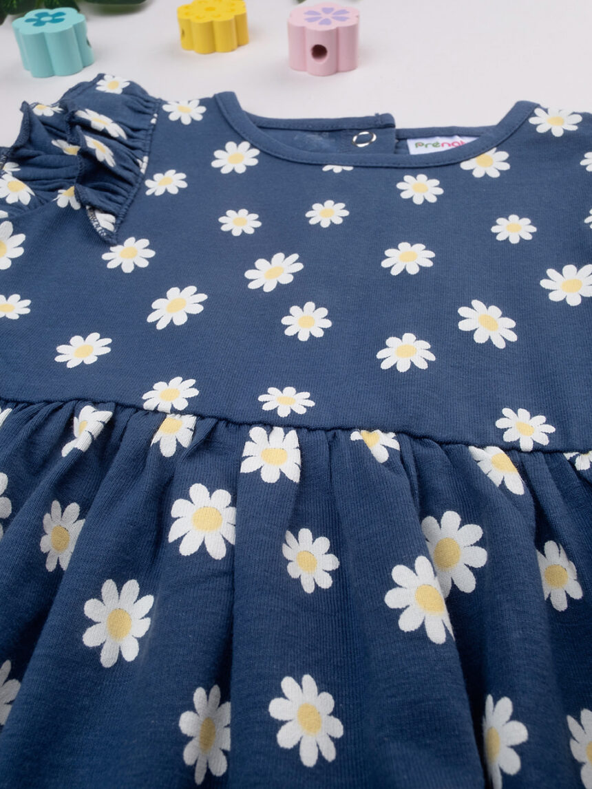 βρεφικό φόρεμα μπλε με μαργαρίτες για κορίτσι - Prénatal