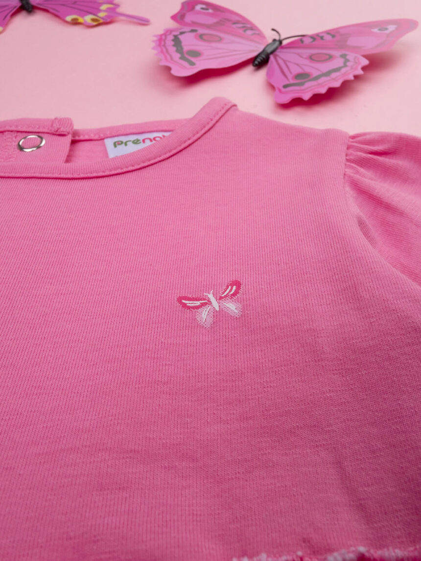 βρεφικό φόρεμα ροζ καρό με πεταλούδες για κορίτσι - Prénatal
