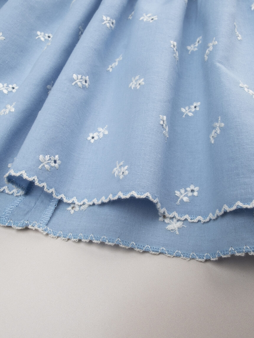 βρεφικό φόρεμα γαλάζιο φλοράλ premium για κορίτσι - Prénatal