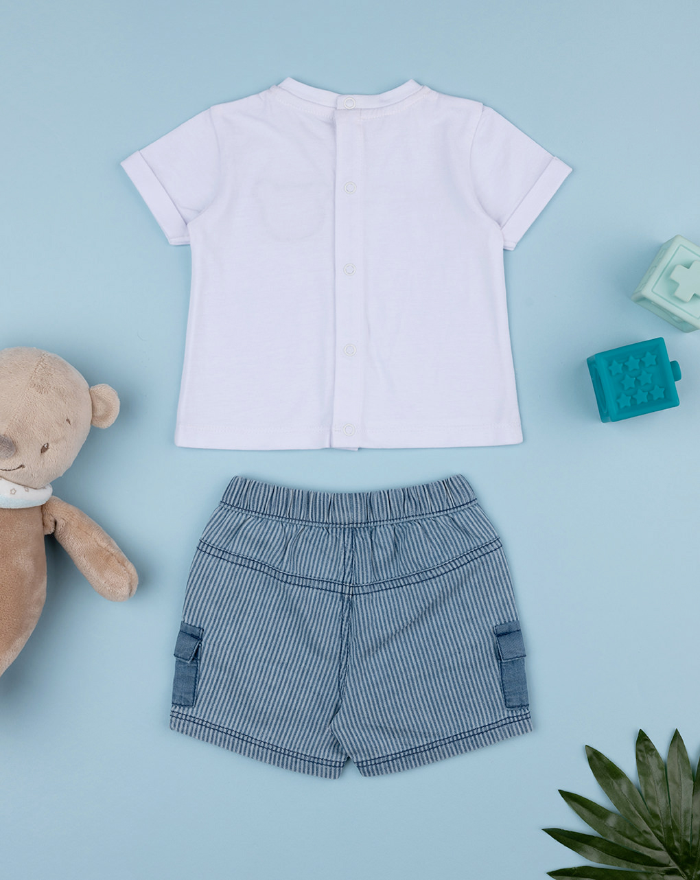 βρεφικό σετ t-shirt και σορτσάκι denim για αγόρι - Prénatal