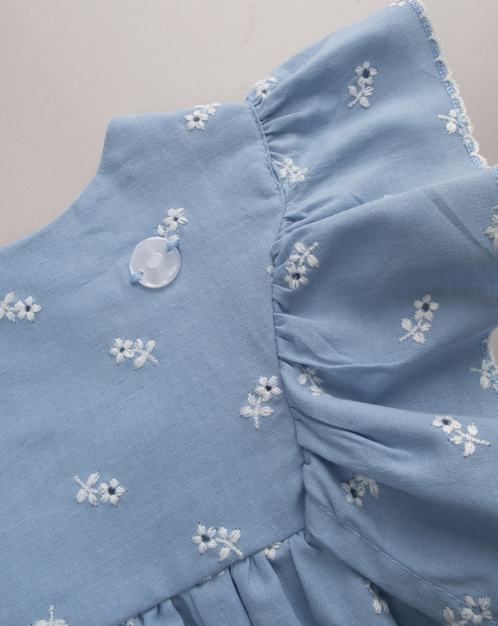 βρεφικό φόρεμα γαλάζιο φλοράλ premium για κορίτσι - Prénatal