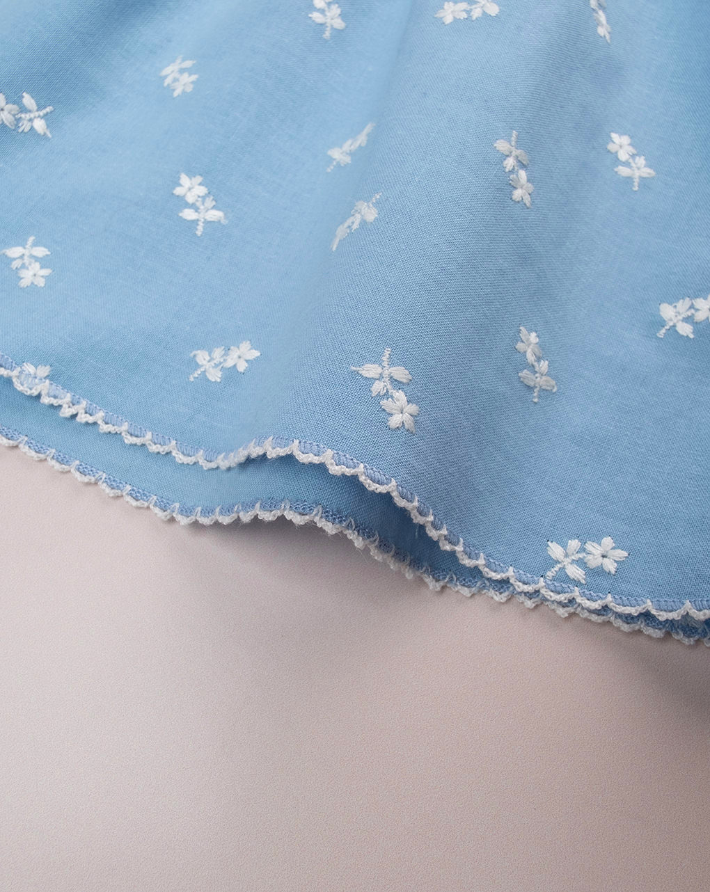 βρεφικό πουκάμισο γαλάζιο φλοράλ premium για κορίτσι - Prénatal