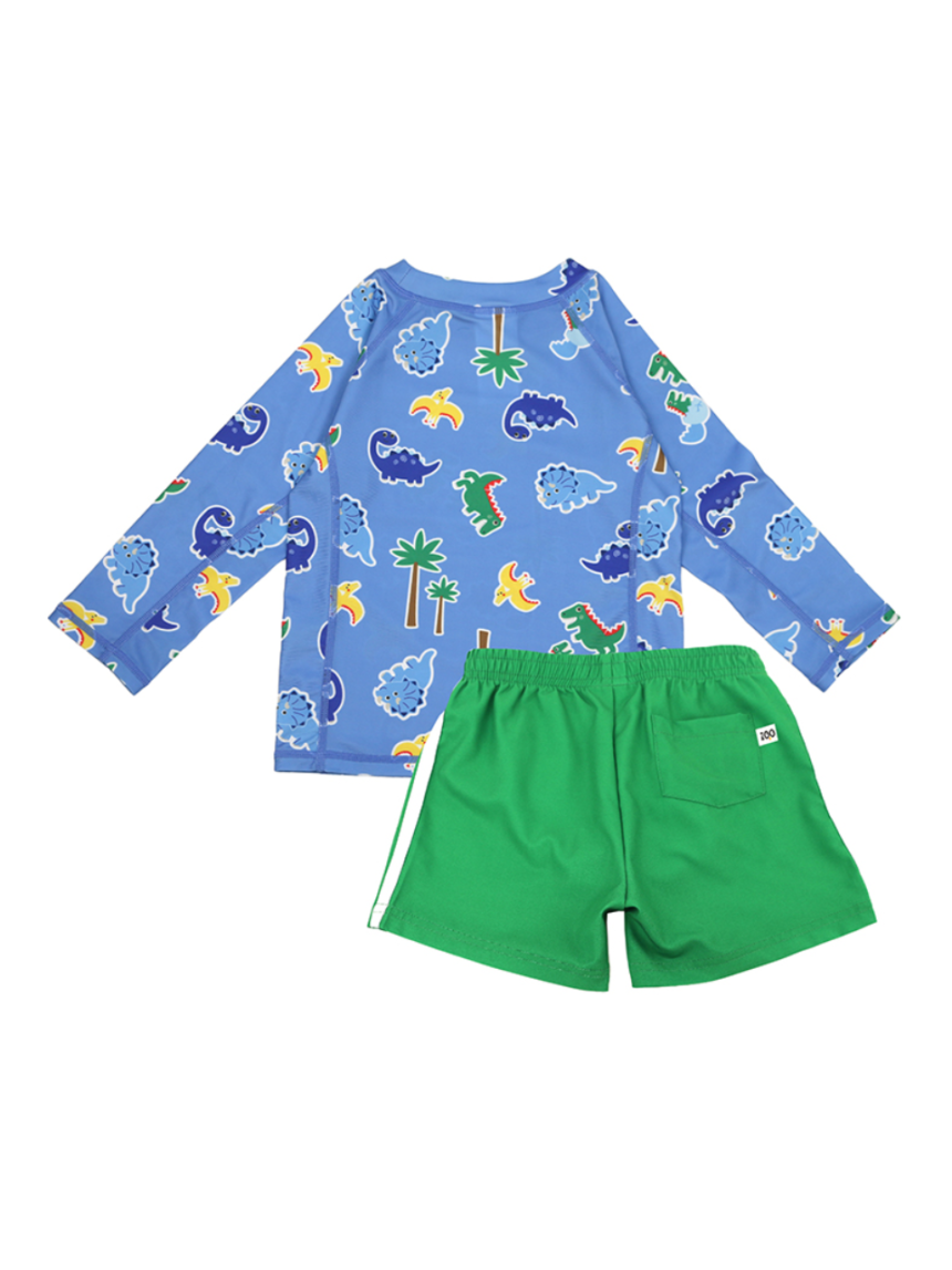 Zoocchini σετ uv μαγιό σορτς και μπλούζα devin the dino & friends 6 μηνών - 4 ετών zoo16402 - Zoocchini